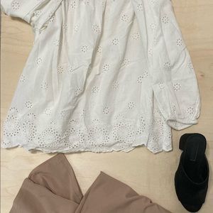 Mango white lace top